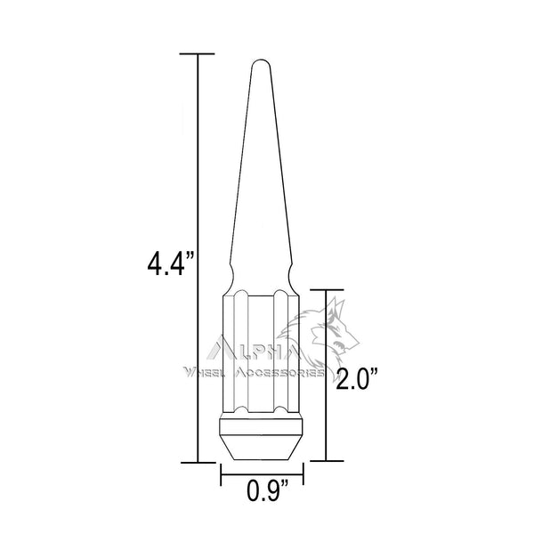 1 Black 14x2.0 Spline Spike Lug Nuts For For 20042014 Ford F150 Expe Alpha Wheel Accessories