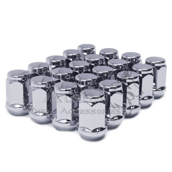 20-Pack Chrome 1/2"-20 Closed End Lug Nuts – Cone Seat – Fits Bronco Mustang Ranger YJ TJ KJ KK ZJ – 19mm Hex