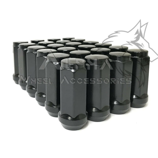 24 Black Lug Nuts M14x1.5 - Cone Seat Fit Ford F150 Expedition Navigator Stock Rims