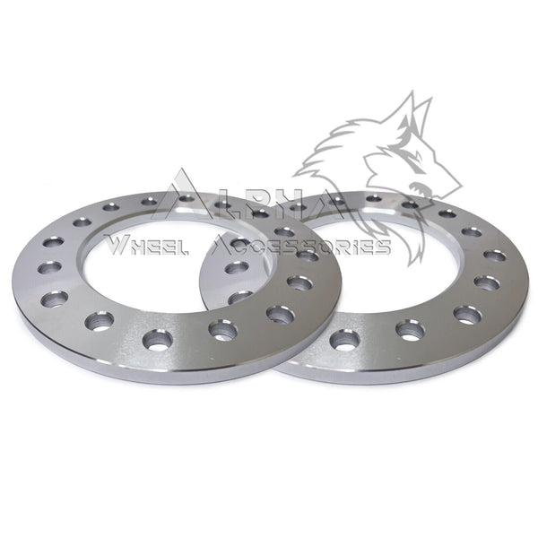 2 Billet 8x200 Dually Wheel Spacers 1/2" (12mm) Thick Fits Ford F350