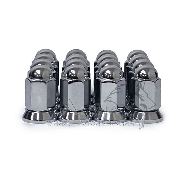 32 Chrome 9/16-18 Alcoa Dually Flat Seat Lug Nuts For Chevy C20