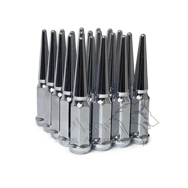 Veritek Performance 20 Pack Chrome Cone Seat Lug Bolts - 14x1.5, 28mm Shank For Audi Aftermarket Wheels