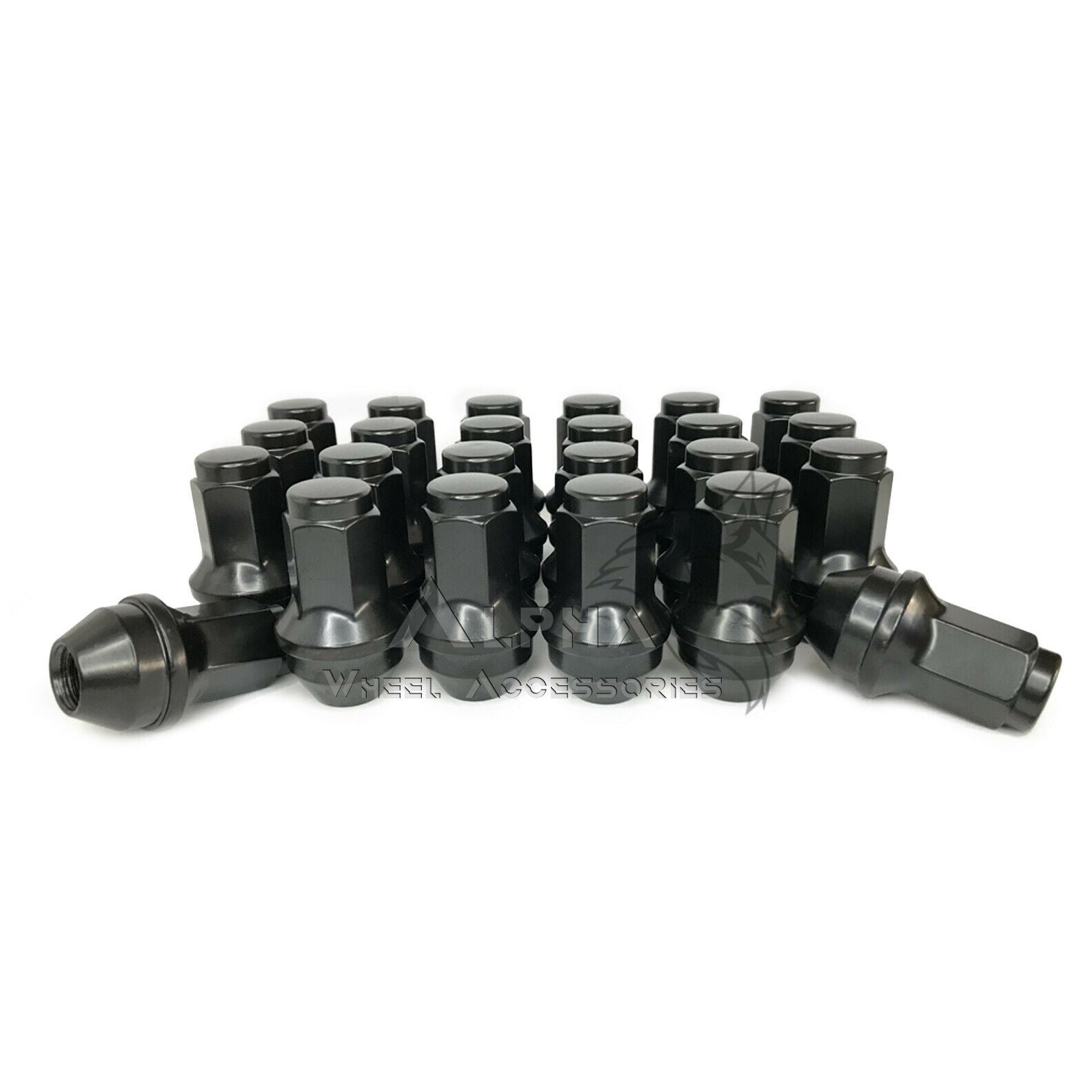 69-72 GRAND PRIX FACTORY-STYLE LUG NUTS FOR CAST ALUMINUM RALLY II WHEEL-BLACK CENTER, SET (AP 69-72 GRAND PRIX FACTORY-STYLE LUG NUTS FOR CAST ALUMINUM RALLY II WHEEL-BLACK CENTER, SET (AP