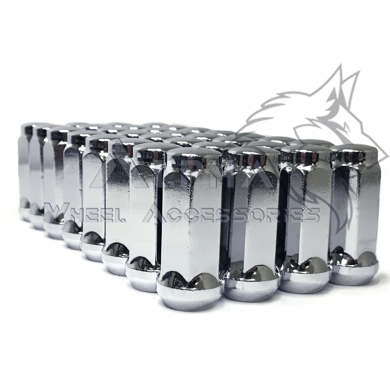 32pc Chrome 9/16-18 XL Bulge Acorn Lug Nuts – For Dodge Ram 2500 3500 2003-2011, 2" Tall