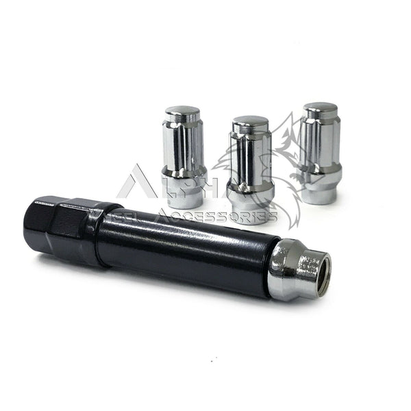 24PC 12x1.5 Chrome Conical Seat Wheel Lug Nuts – 3/4” Hex, 1.38” Tall, For GMC & More