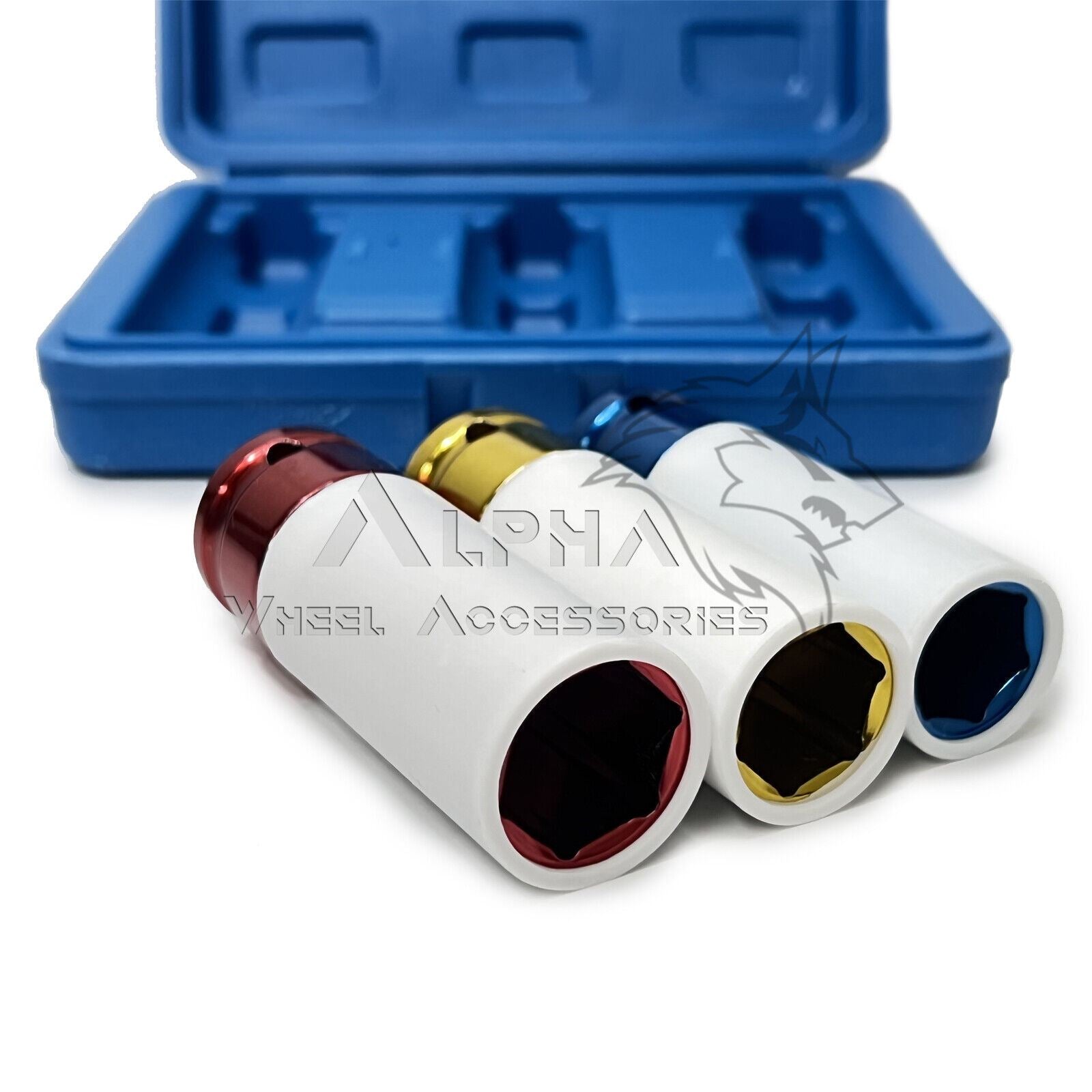 3Pc Non-Marring Impact Wheel Sockets Tool Set Deep Thin Wall 17mm 19mm ...