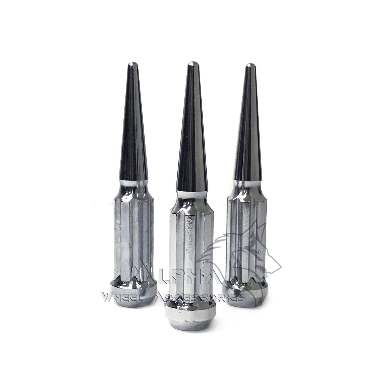 20Pc Black Spike Lug Nuts 1/2-20 Acorn For Jeep Wrangler CJ Cherokee | 3.18" Height