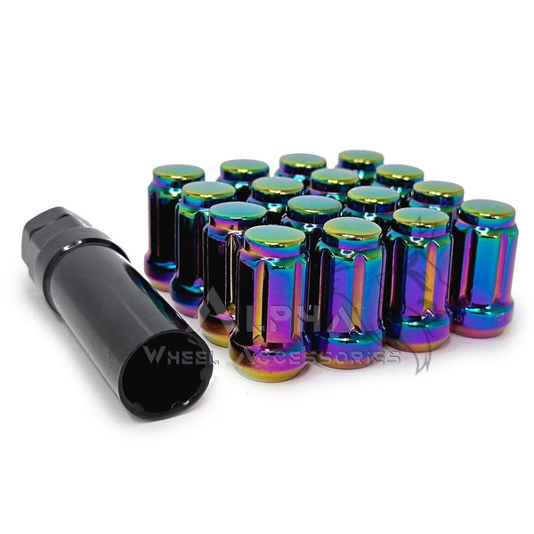 20 Neo Chrome JDM Spline Tuner Racing Lug Nuts 12x1.5 Fits Honda Acura ...