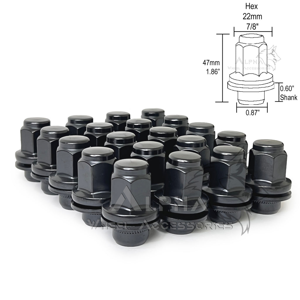 20 Black Toyota OEM Factory Style Mag Lug Nuts 14x1.5 Tundra Land